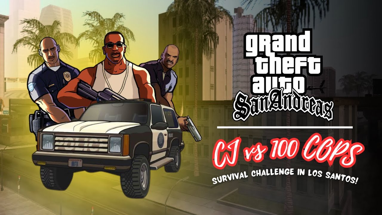 CJ vs 100 Cops in Pershing Square 🔥 | INSANE GTA SA MOD Battle! 💀#gtasanandreas  #gtasamod #cj