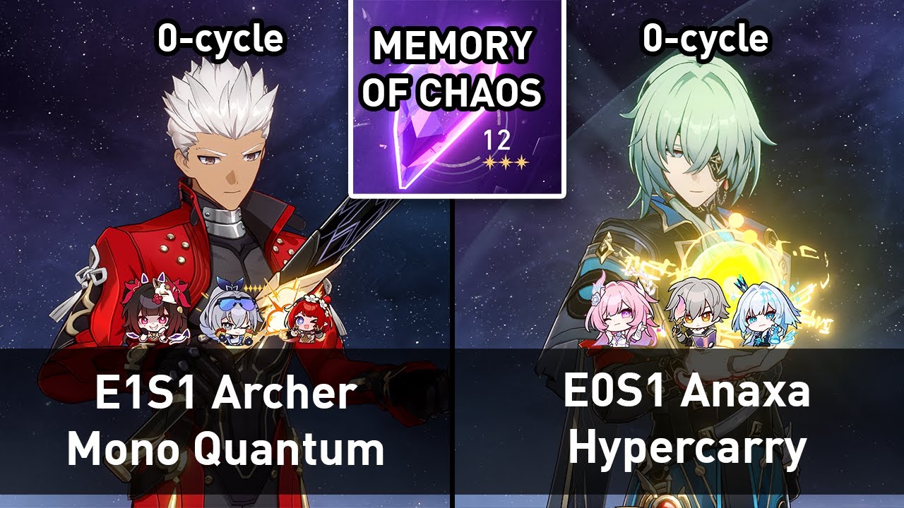E1S1 Archer Mono Quantum & E0S1 Anaxa Hypercarry | MoC 12 True 0-cycle | Honkai: Star Rail 3.8