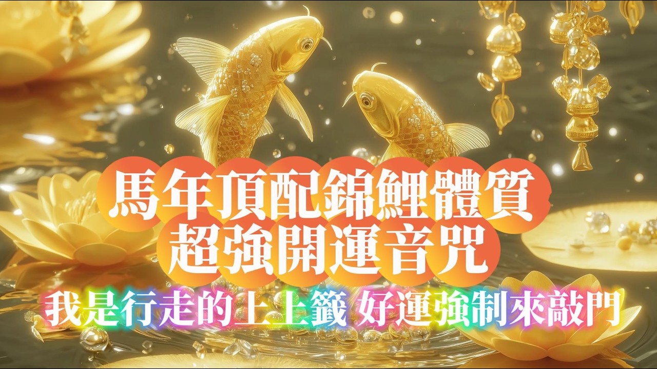馬年頂配錦鯉體質，超強開運音咒，我是行走的上上簽，好運強制來敲門，激活金錢磁場，好運自動找上門，吸引力法則音樂，好運音樂