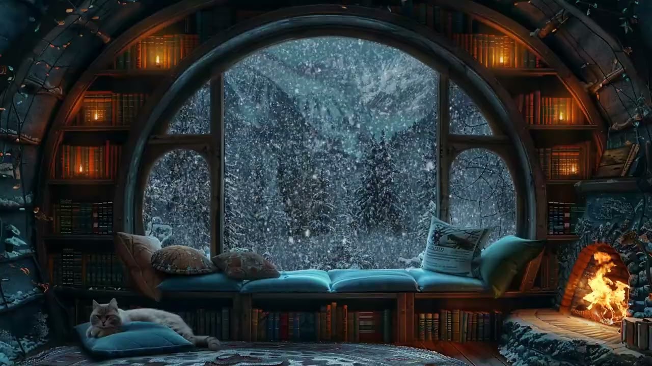Winter Library ASMR to Help You Disconnect From Stress and Fall Asleep Naturally