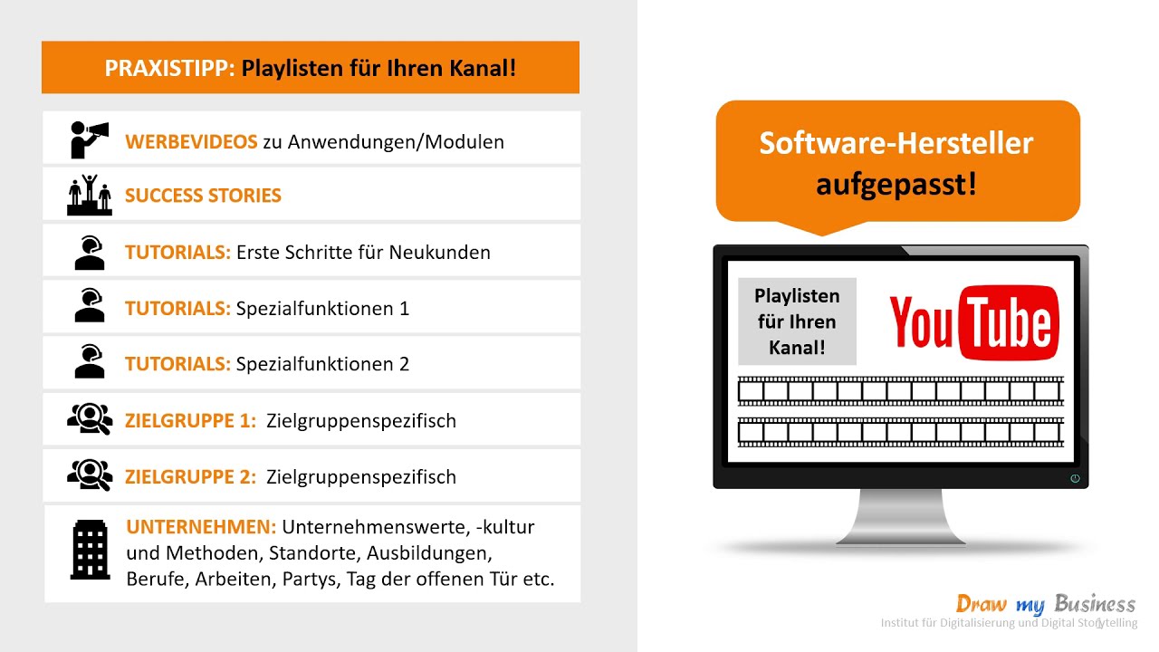 Praxistipp: YouTube-Playlisten f&uuml;r Software Hersteller
