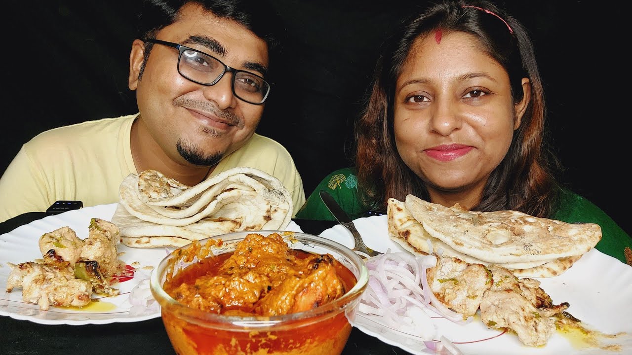 Eating Show-Tandoori Roti,Chicken Tikka Butter Masala,Chicken Rashmi Kebab | Street Food Eating Show