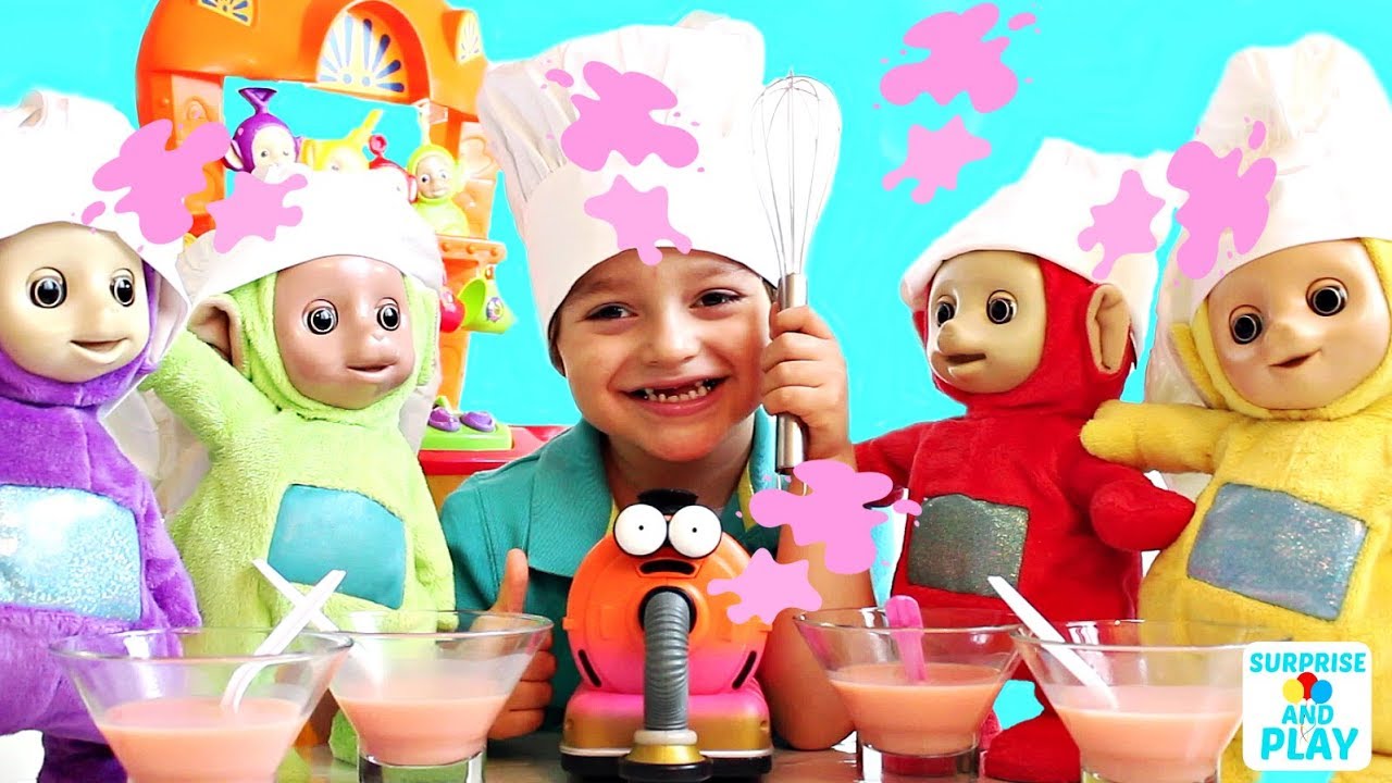 Tinky Winky is a Bad Cook Making Tubby Custard Teletubbies Kitchen
