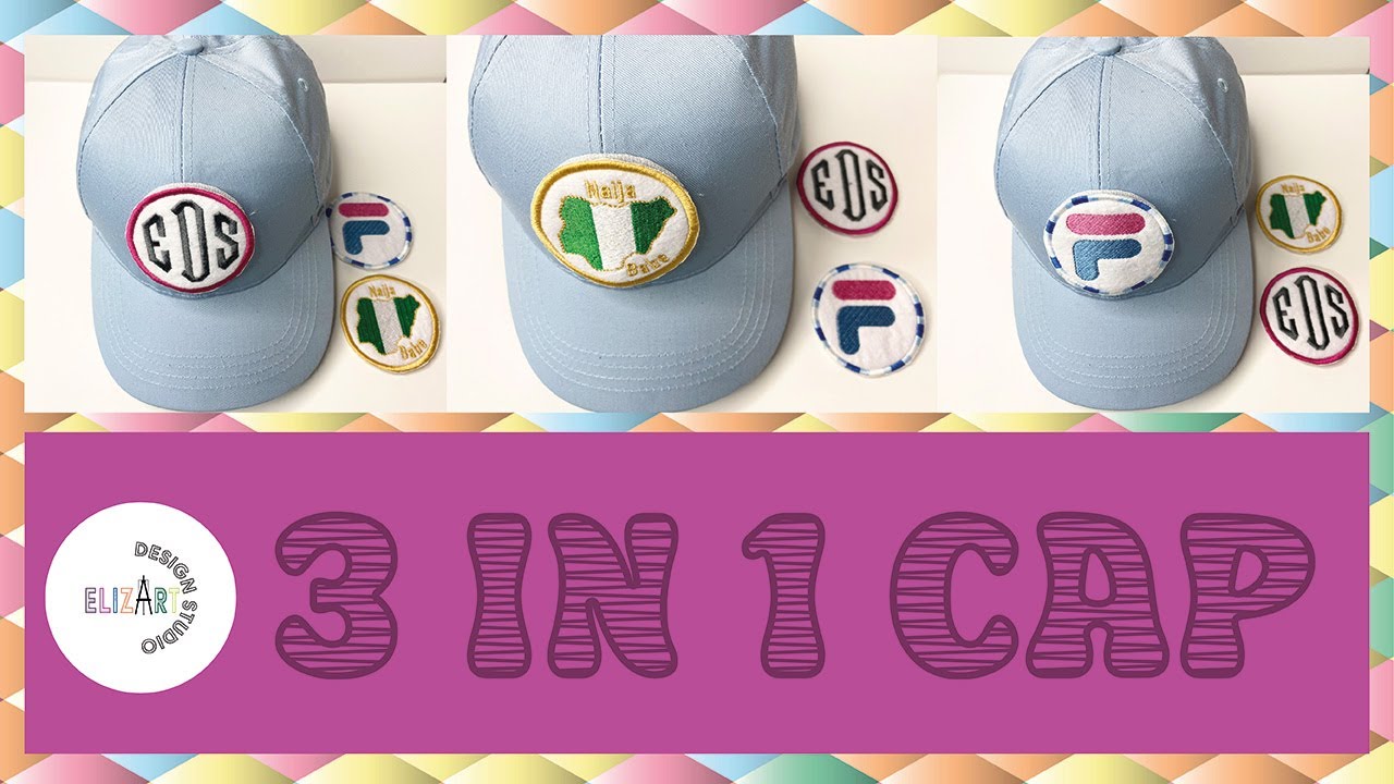 3 in 1 cap | Embroidery patch using the Janome 550E