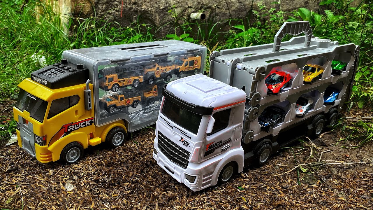 Menemukan Dan Merakit Mobil Mainan, Mobil Polisi, Truk Oleng, Mobil Ambulan, Truk Pasir, Truk Molen,