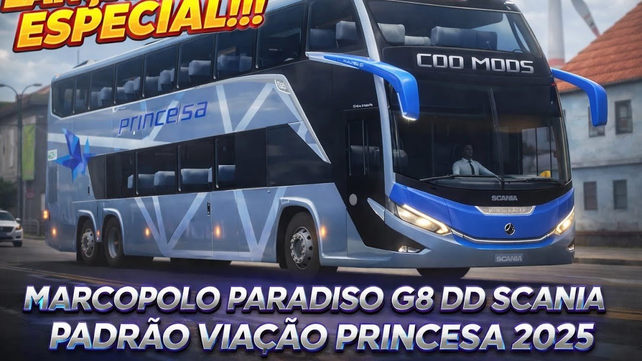 Lançamento Surpresa!!! Marcopolo Paradiso G8 DD Scania padrão Viação Princesa 2025.