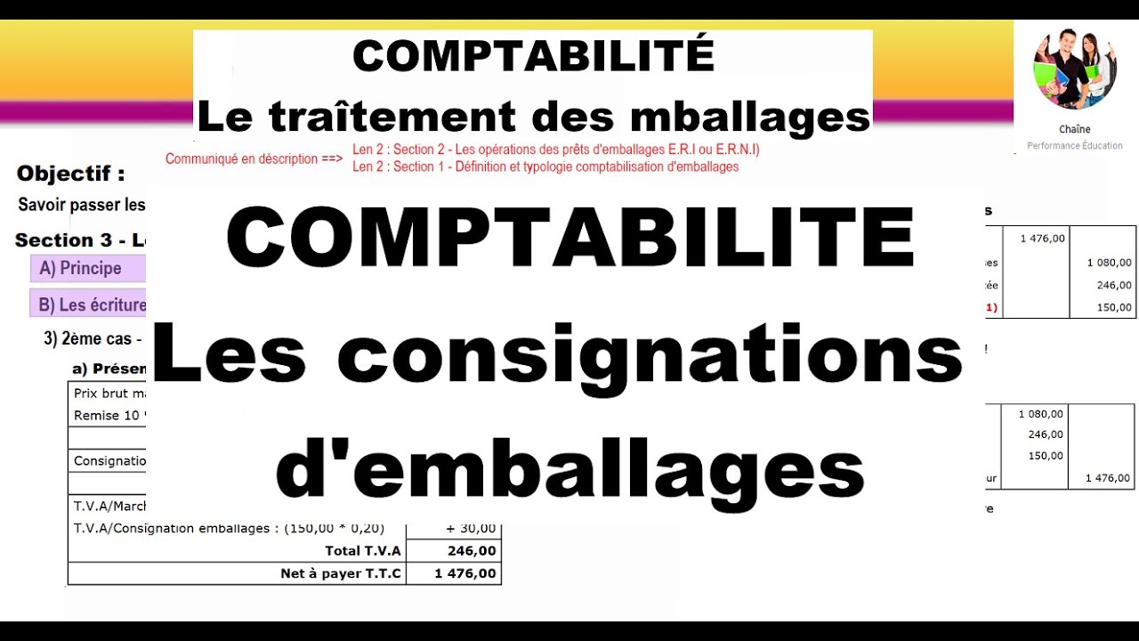 Comptabilité - les consignations d'emballages