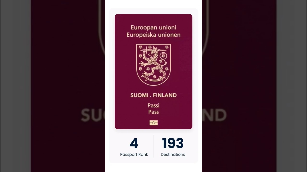 world Passport Index | Finland | 4th Rank #world #passport #finland #2022 #travel