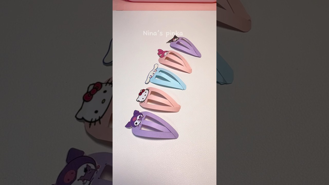 💕DIY paper hair clips🎀#sanrio #kuromi #cute #diy #easycrafts #handmade #kawaii #craft #shorts