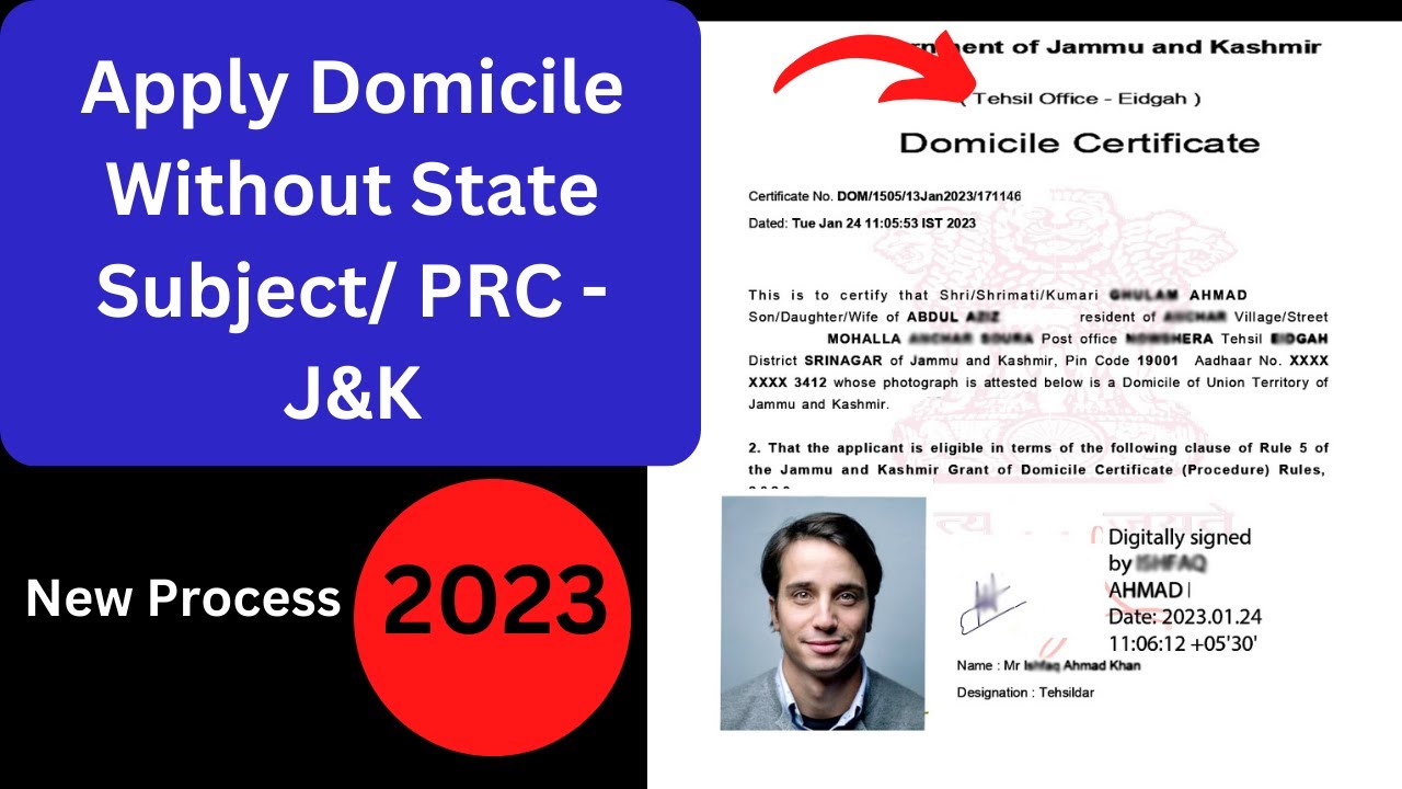 Apply Domicile Certificate Without State Subject/ PRC Online In J&K 2023 | State Subject K begair