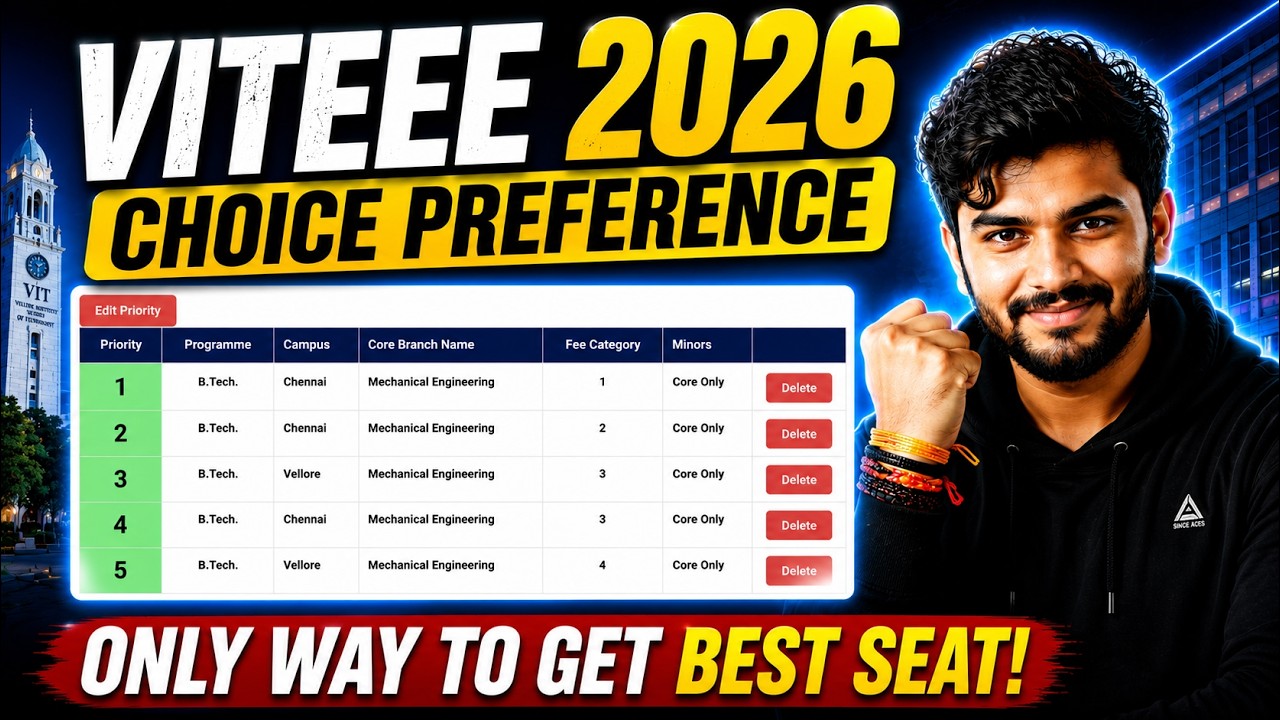How to Fill VITEEE 2026 Choice Preference - Best Way to get Seat