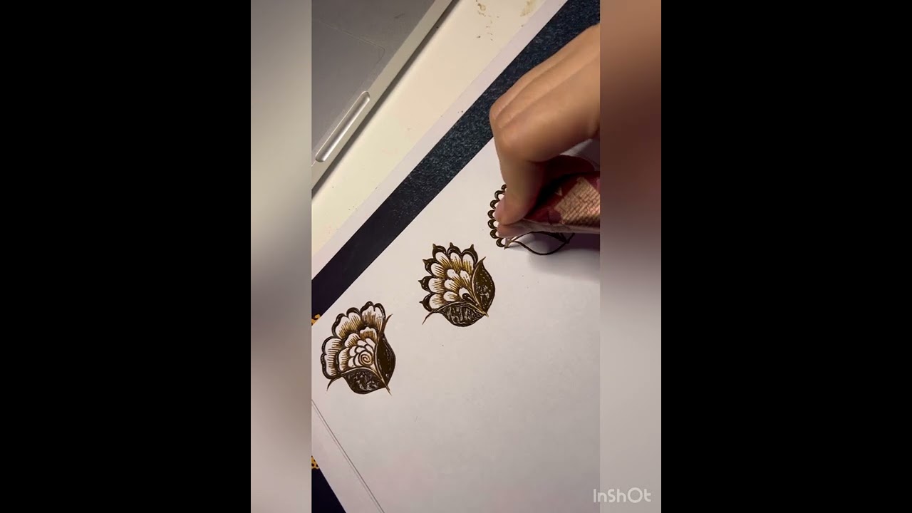 Floral henna buds / Gulf henna buds / Different types of tulips 🌷 #henna #gulfhenna Simple henna