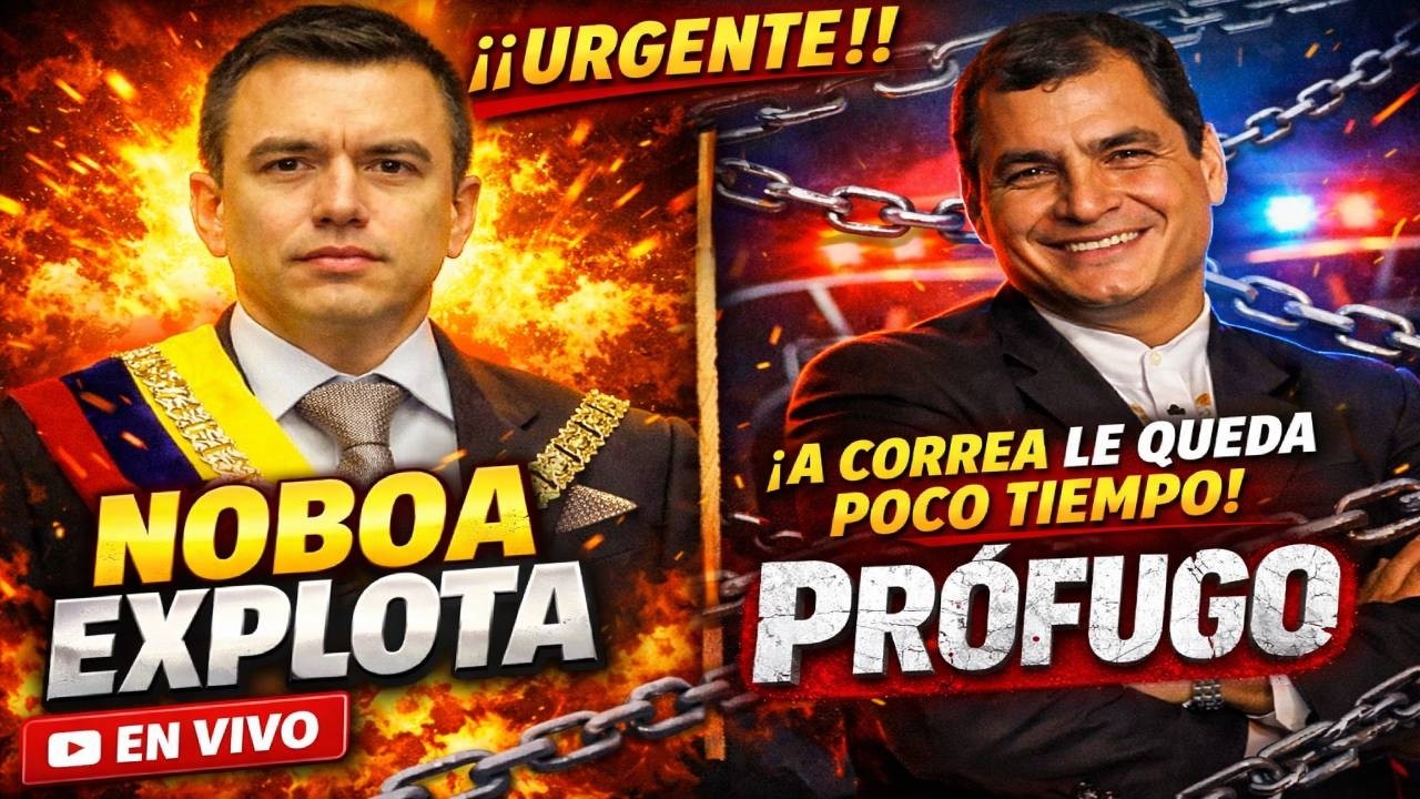 Urgente. Daniel Noboa EXPLOTA contra Correa y lo llama “PRÓFUGO” Dice que le queda poco tiempo