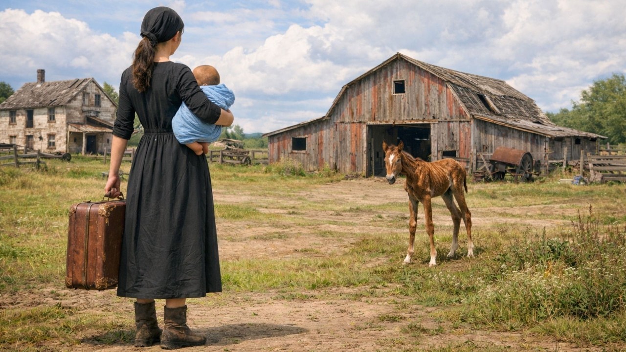 VIUVA Sozinha Com Seu Bebê, Ela Achou um Sítio Velho Com um Cavalo Recém-Nascido… E tudo Mudou