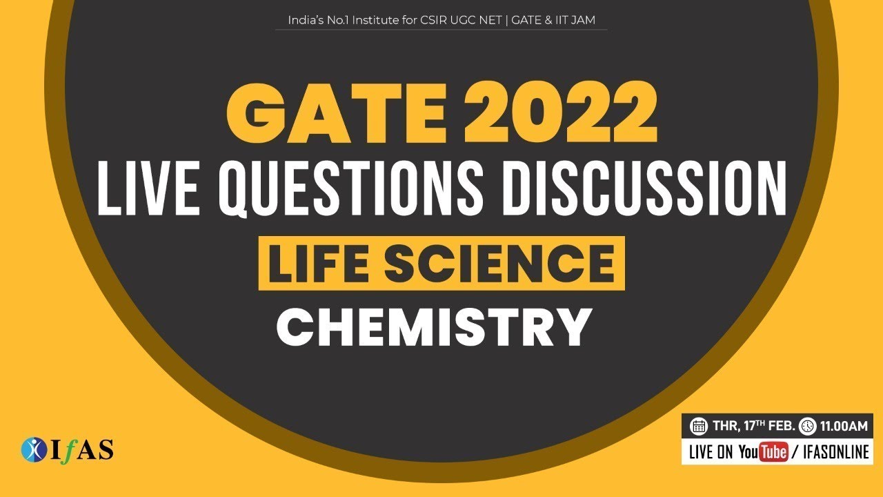 GATE XL 2022 - CHEMISTRY | PAPER DISCUSSION | L2 | IFAS