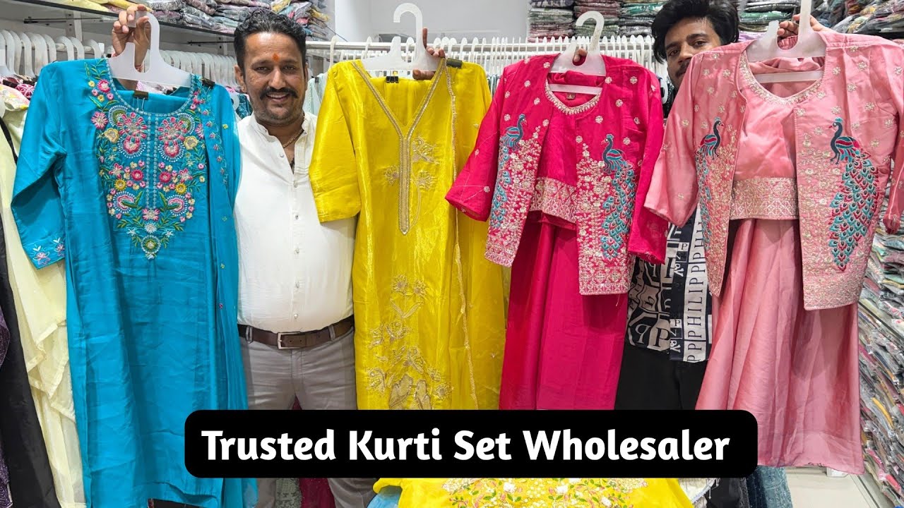 NEW TRENDY KURTI PANT SET OF AHMEDABAD KURTIS MANUFACTURER | BEST KURTIS COLLECTIONS MARKET