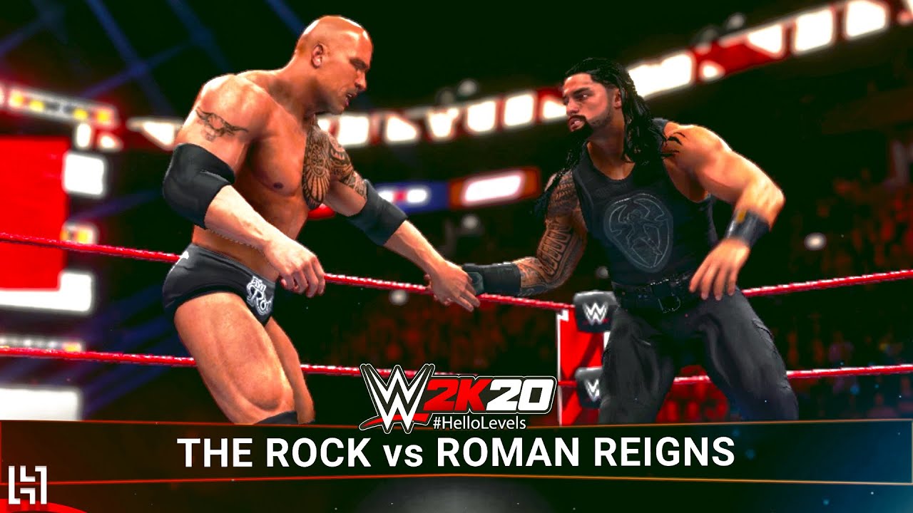 WWE 2K20 The Rock vs Roman Reigns Gameplay Match
