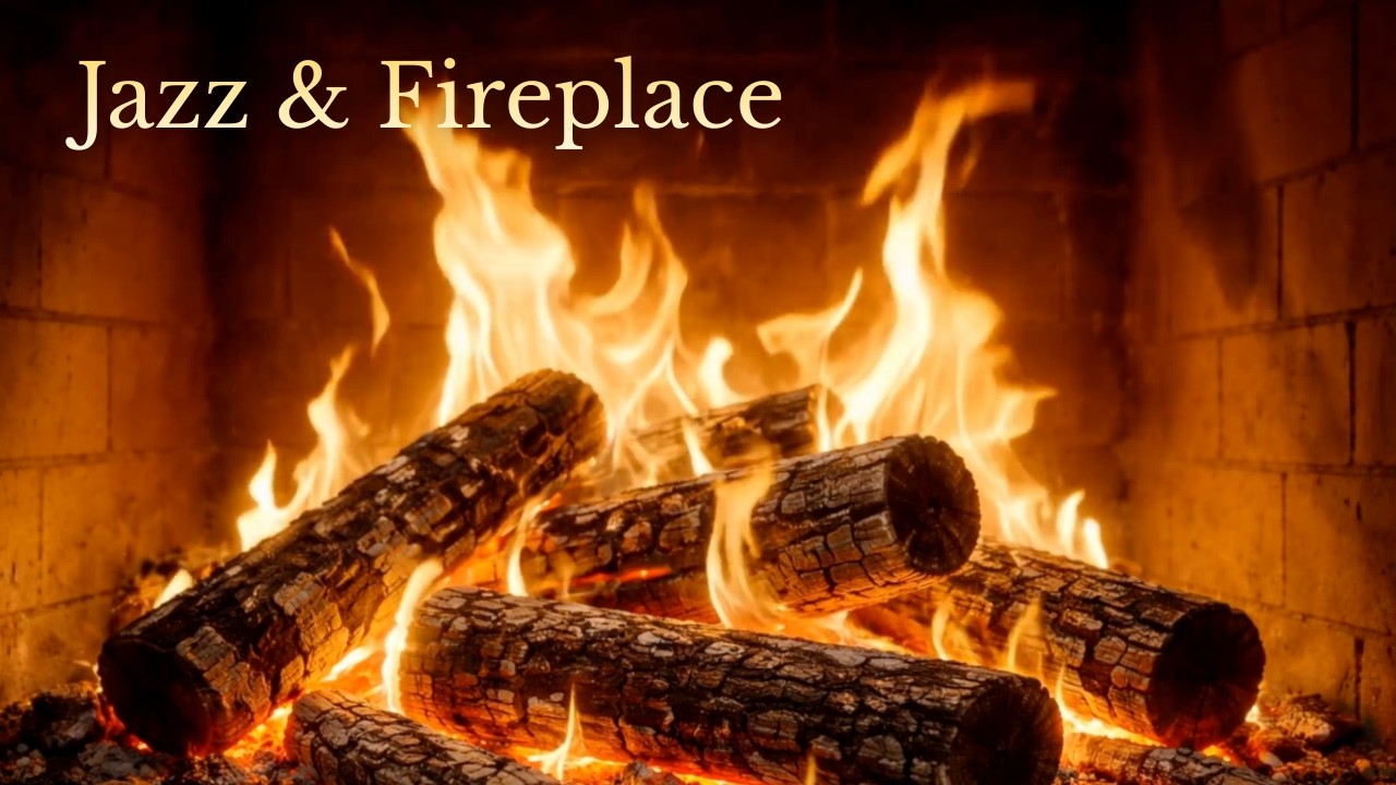 Fireplace & Jazz 🔥 Crackling Fireplace & Smooth Jazz Music Ambience