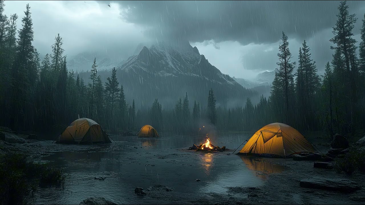 Campfire in the Rain | Relaxing Rain & Fire Sounds for Deep Sleep