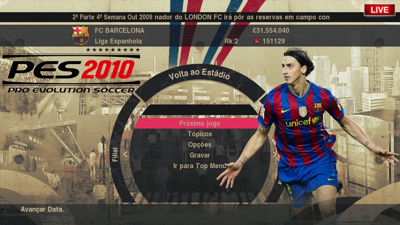 PES 2010 - JOGANDO MASTER LEAGUE  XBOX 360