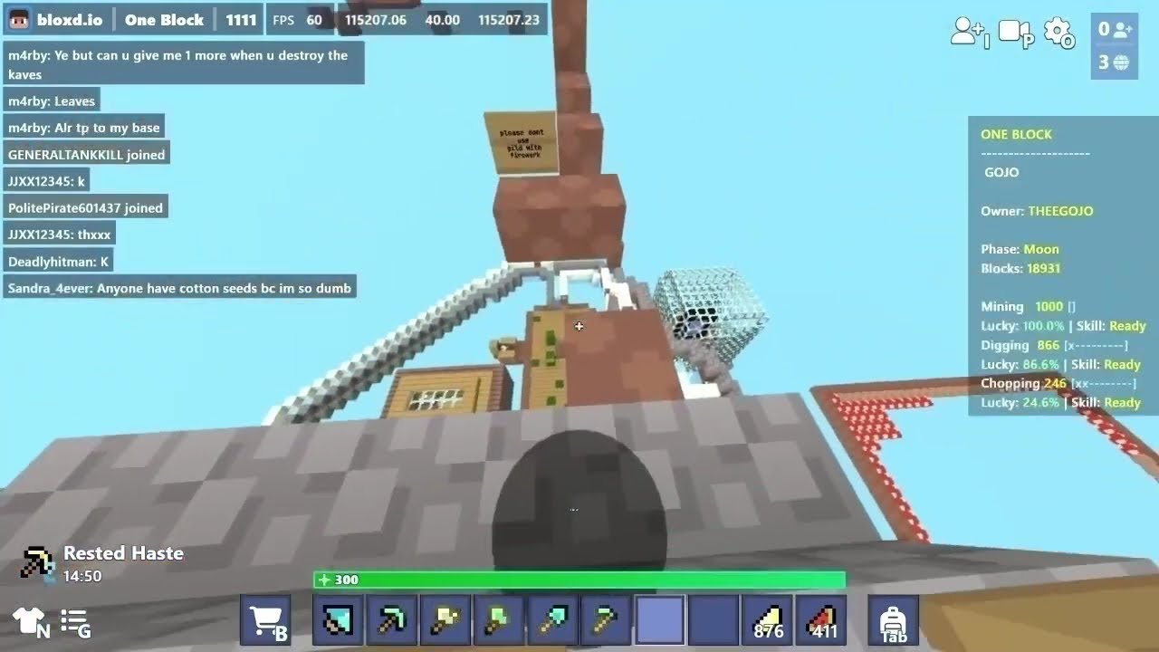Beating EVERY PARKOUR in OneBlock lobby 1111