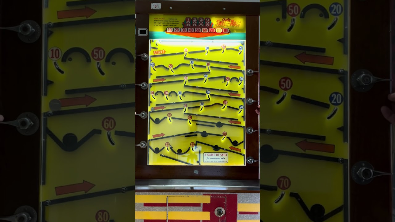 Bally Skill-Roll (1958) upright novelty arcade game play video recorded July 8, 2023