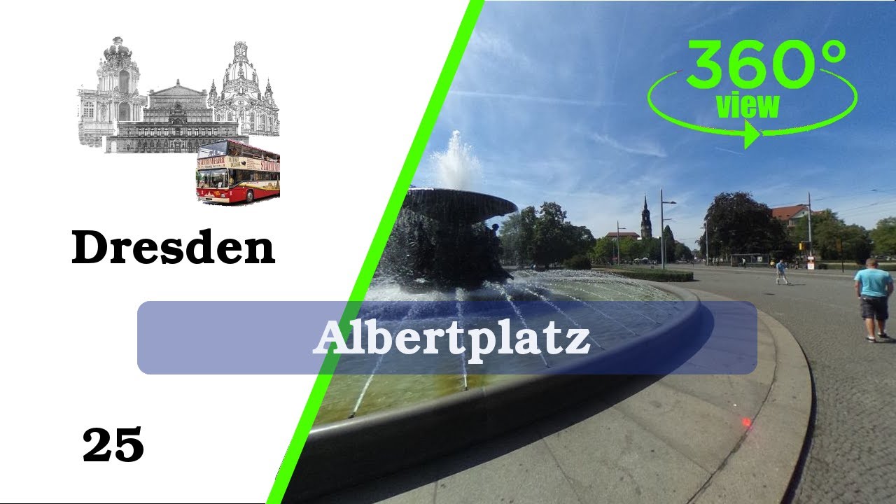 Дрезден [Саксония], 360° Видео VR, Площадь 'Альбертплац'