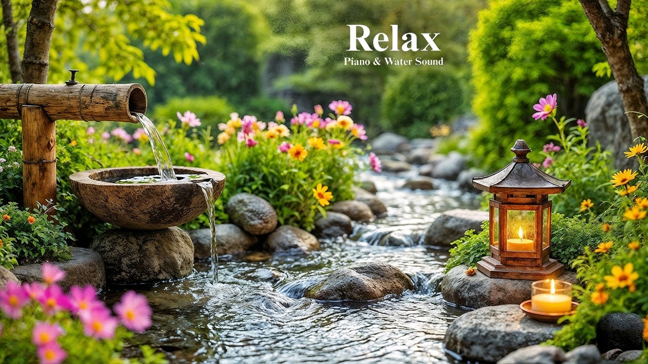 Healing Piano with Flowing Water Sounds 🌿 Relieve Anxiety & Restore Inner Peace