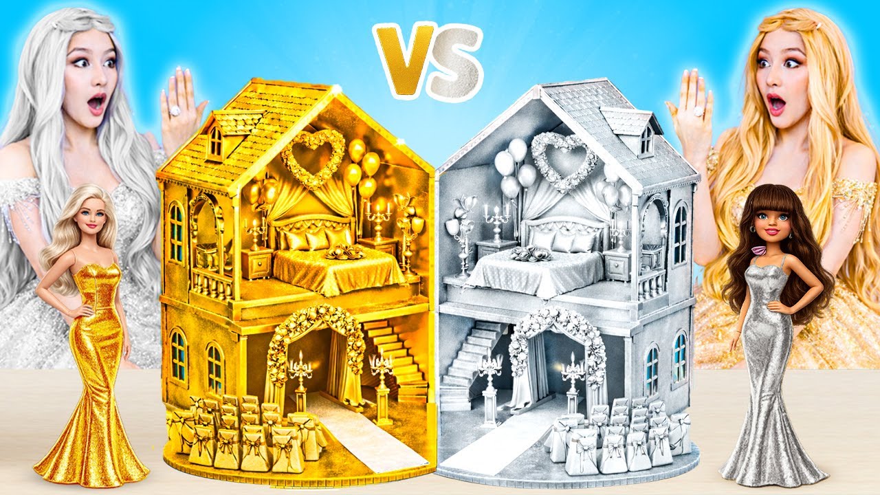 GOLD vs SILVER Challenge | Amazing Wedding House for Kpop Demon Hunters by DiLi World