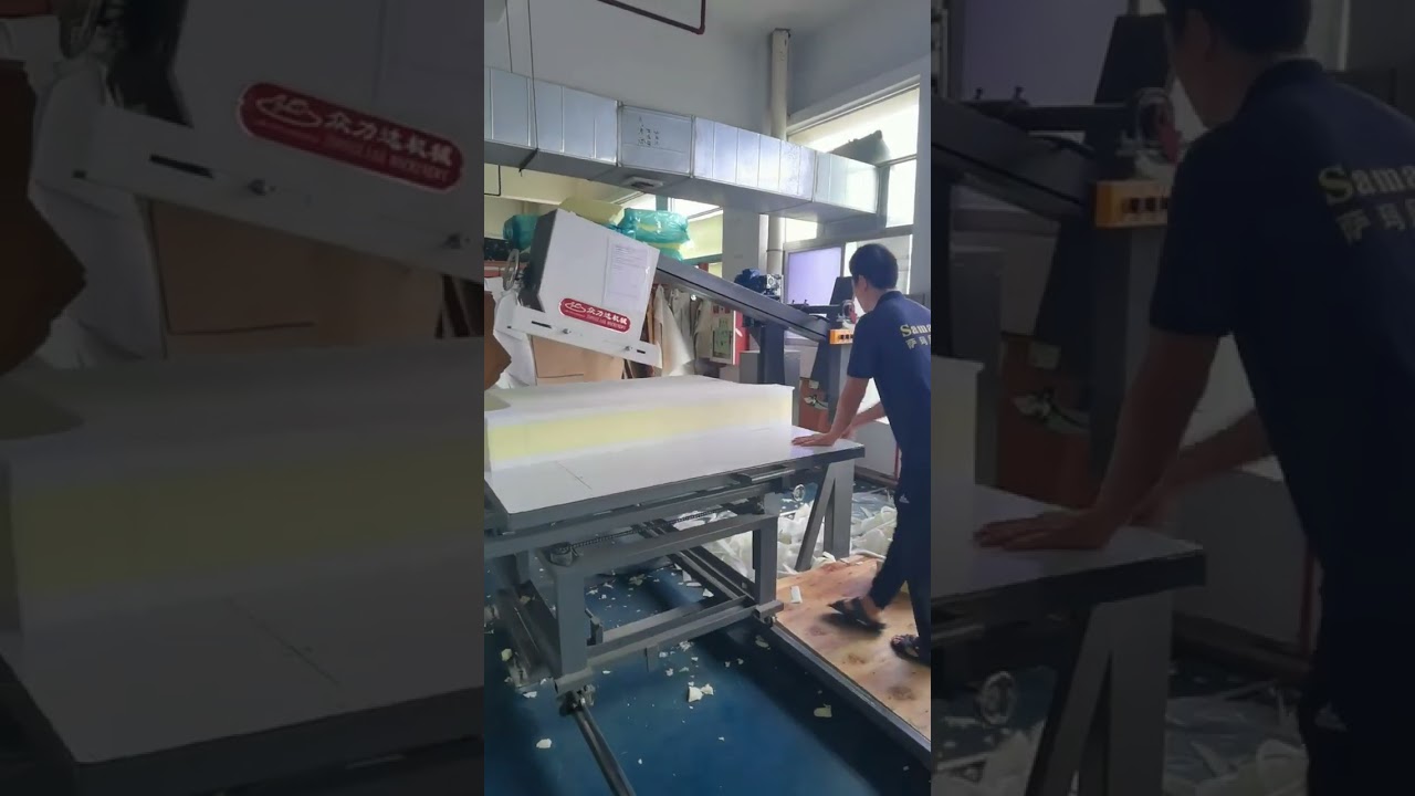 Automatic Vertical Foam Cutting Machine With Turntable.ZLD008C