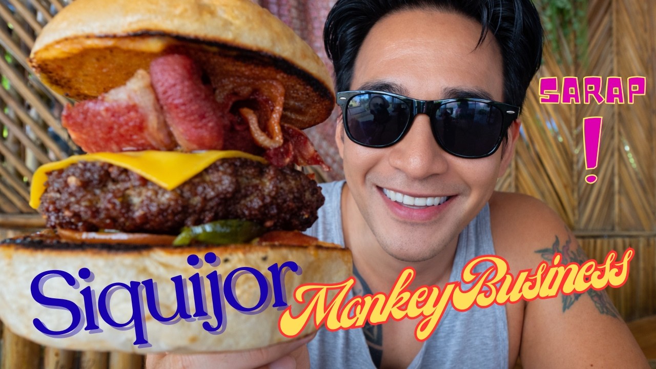 MY FIRST DAY IN SIQUIJOR! 🌴 | Epic Burger at Monkey Business + Bruce Resort Tour + Magical Sunset