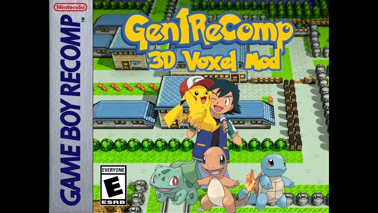 Pok&eacute;mon Gen1 Recomp (Red, Blue, & Yellow): 3D Voxel Mod [PC/Android]