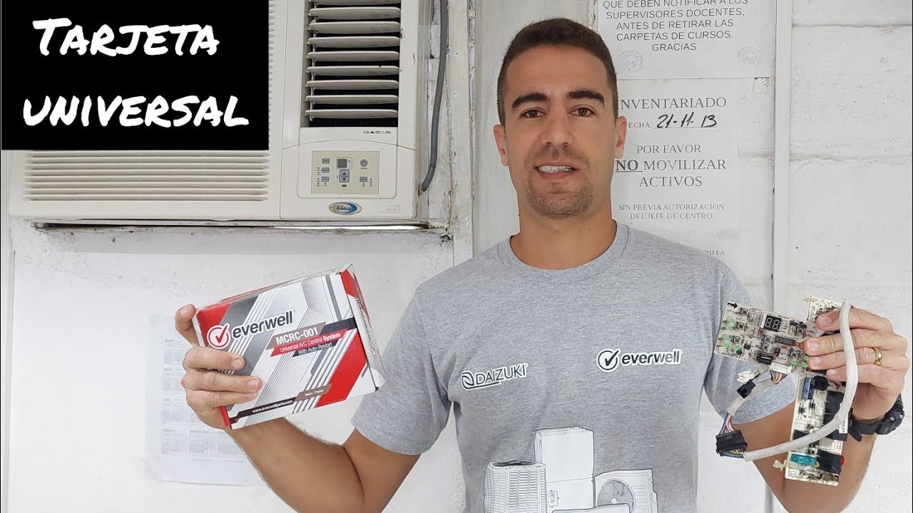 Como se instala una tarjeta universal en un aire acondicionado de ventana.