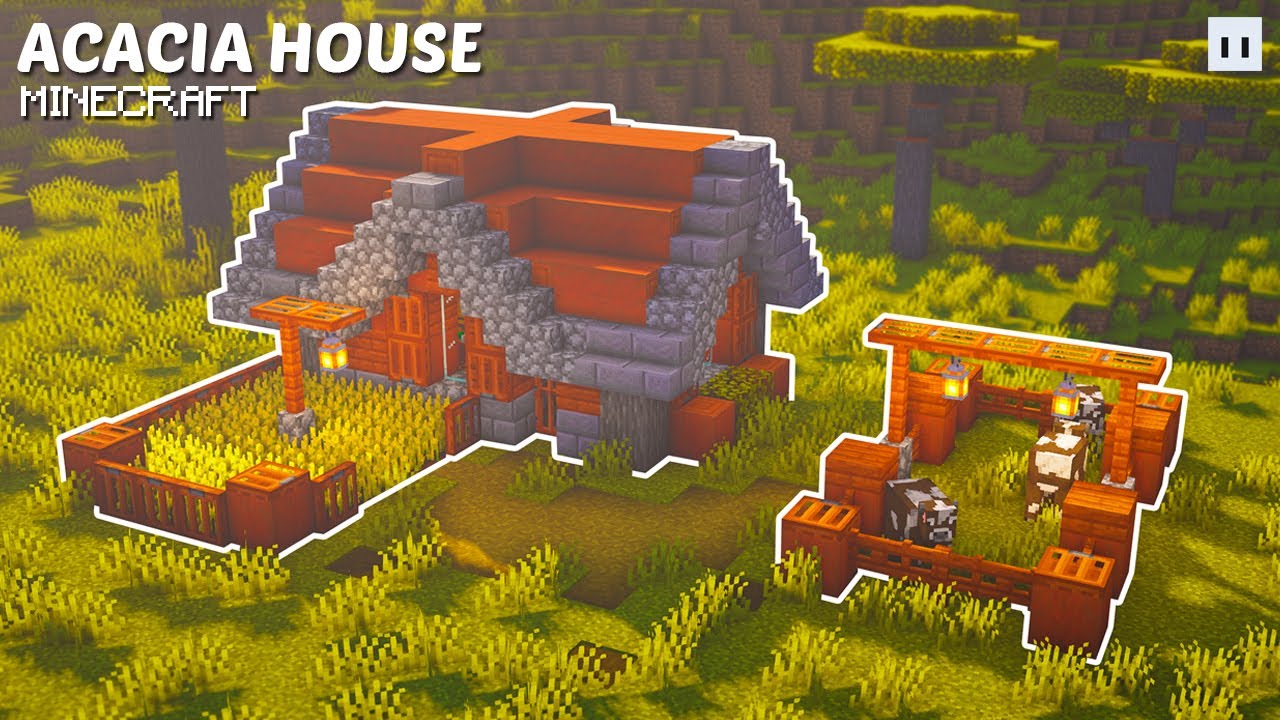 Minecraft : How to Build a Survival Acacia House | Small & Simple Savanna House
