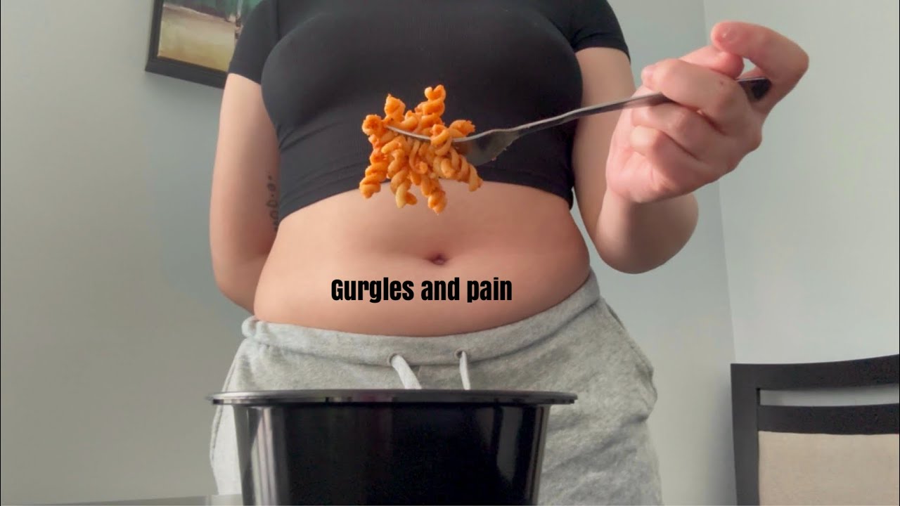 girl eats pasta under 10 minutes | gurgles and pain
