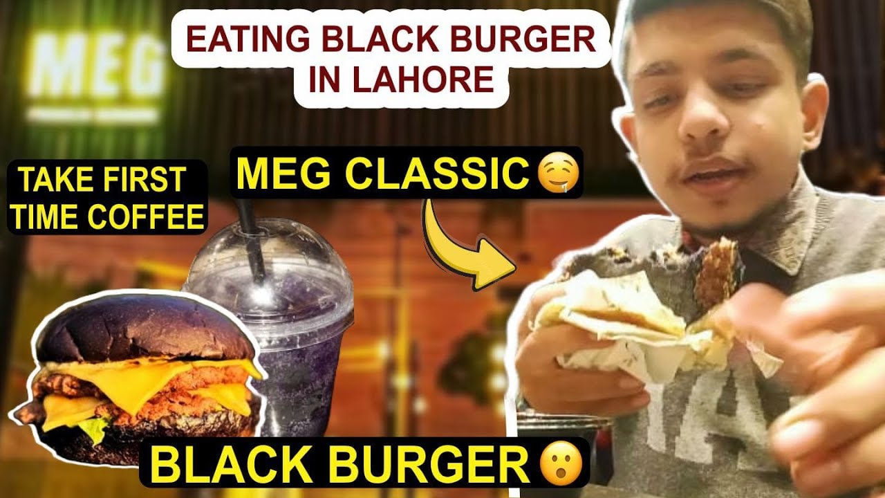 Momin Saqib Restaurant in Lahore | Black Burger Meg Classic |Premium Burger | 1st time Coffee Try ki