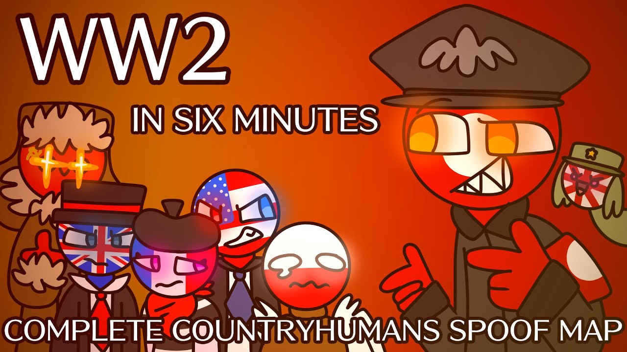 ВТОРАЯ МИРОВАЯ ВОЙНА ЗА 6 МИНУТ | ПОЛНАЯ КАРТА-ПОП-МАТЕРИАЛ COUNTRYHUMANS