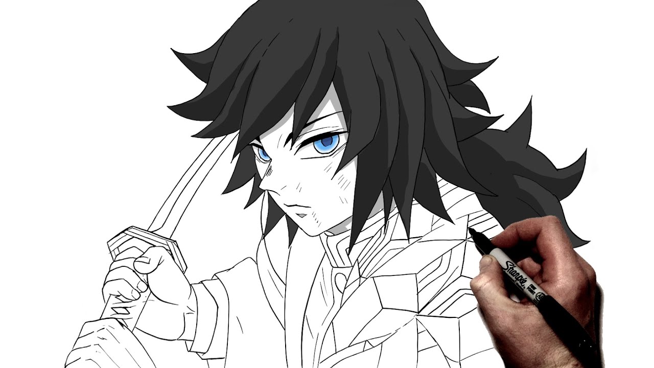 How To Draw Giyu Tomioka | Step By Step | Demon Slayer Infinity Castle