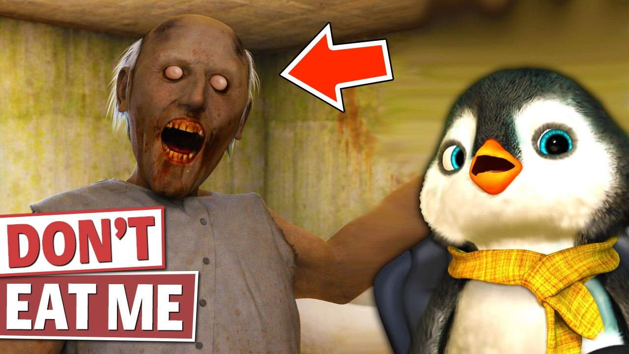 The little penguin is playing Granny Dont Eat Me
