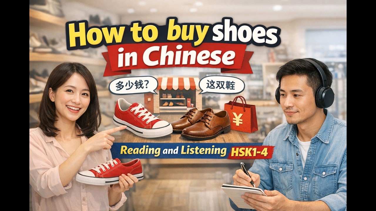 How to buy shoes in Chinese | Practical Chinese for Beginners | Reading and Listening HSK1-4