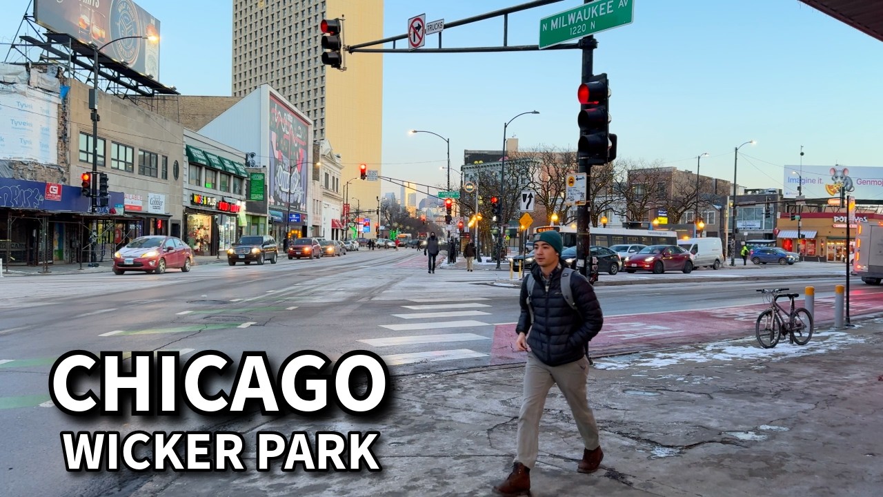 Chicago Winter 4K Walk 🥶 Wicker Park Neighborhood Walk On Thursday | January 23, 2025 | 4K 60fps