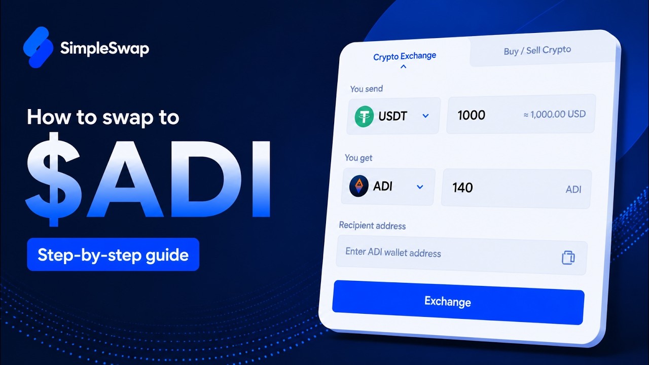 How to Swap to $ADI on SimpleSwap | Step-by-Step Guide