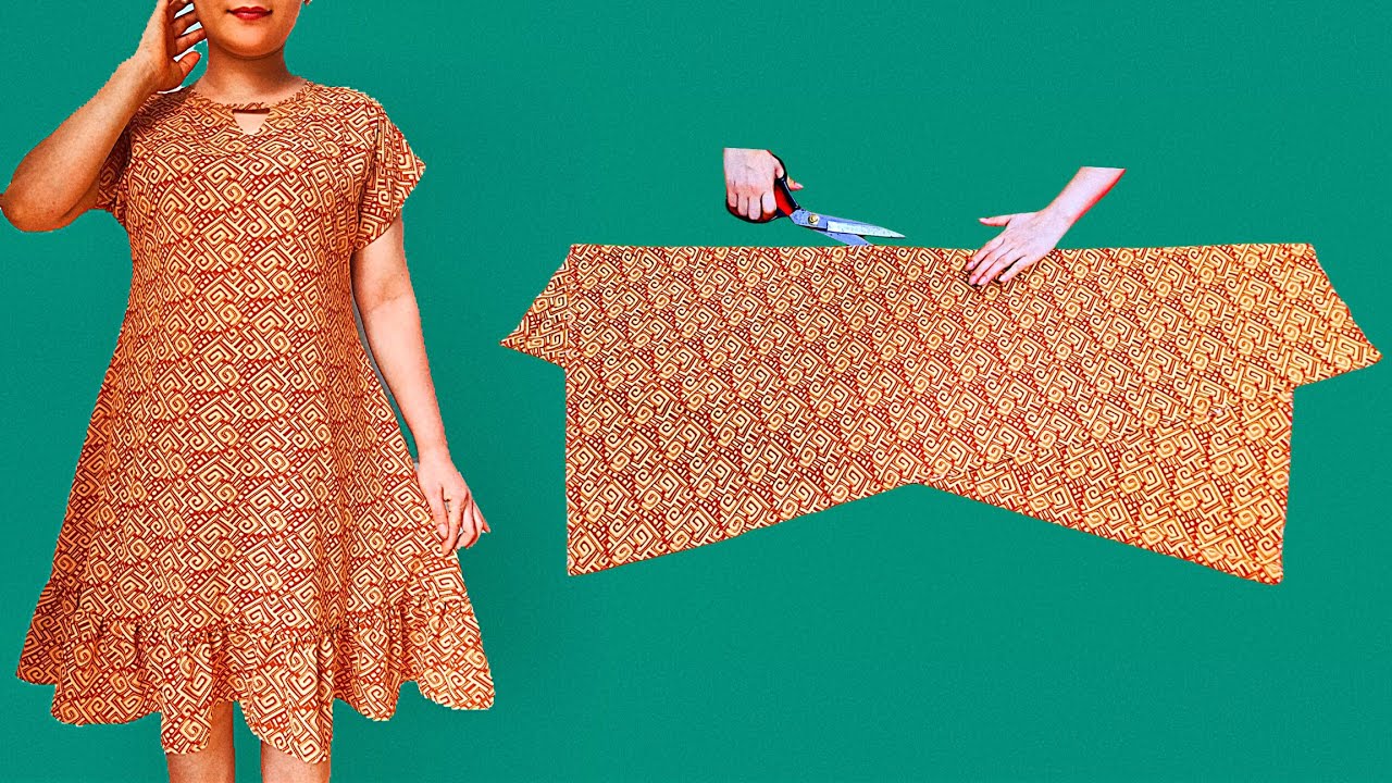 💖Fabric is only 1.1 meter Skirt will help you save this summer|👗make a dress in 15 minutes💥👌
