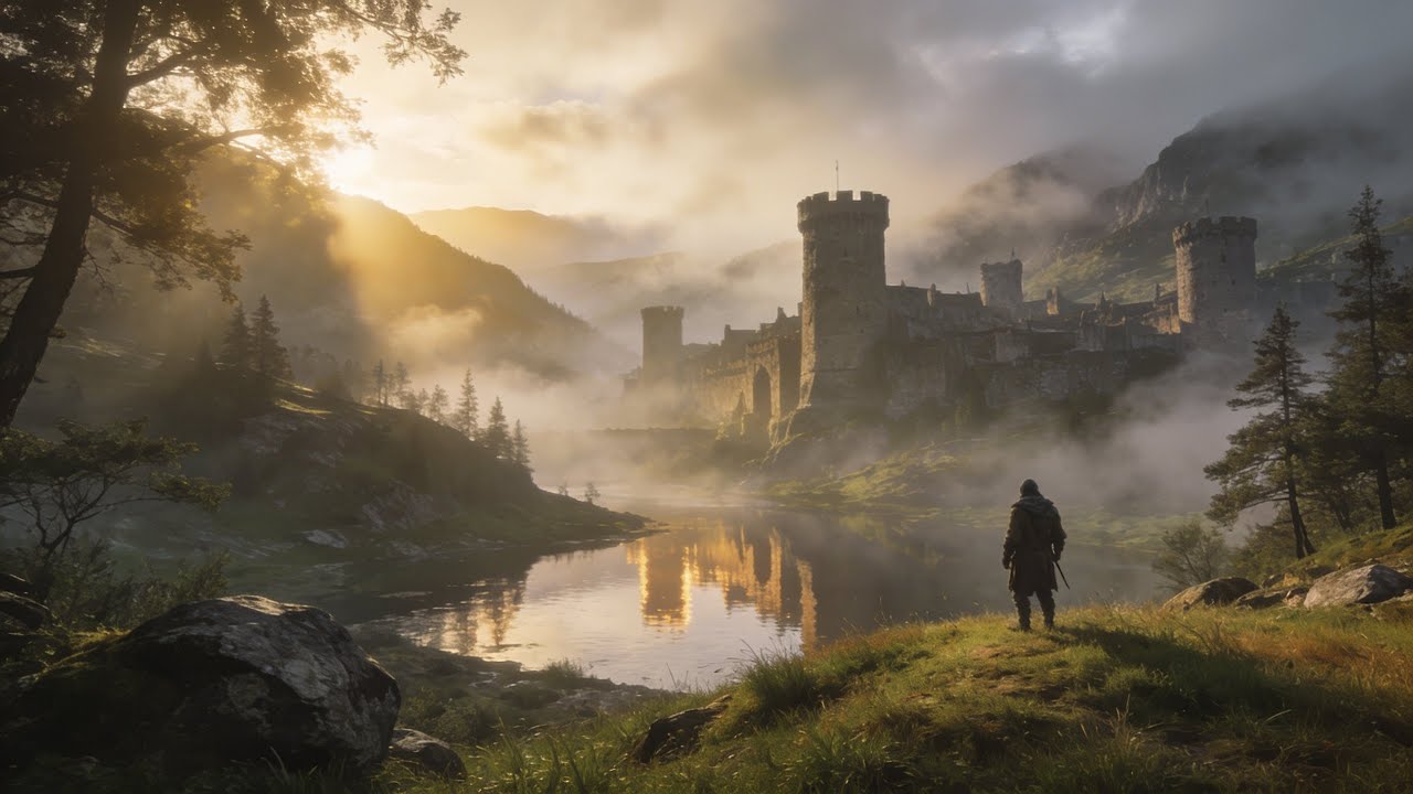 Fantasy Medieval Ambient | Morning Fog Over the Medieval River 🌅 Calm Music for Sleep & Relaxation