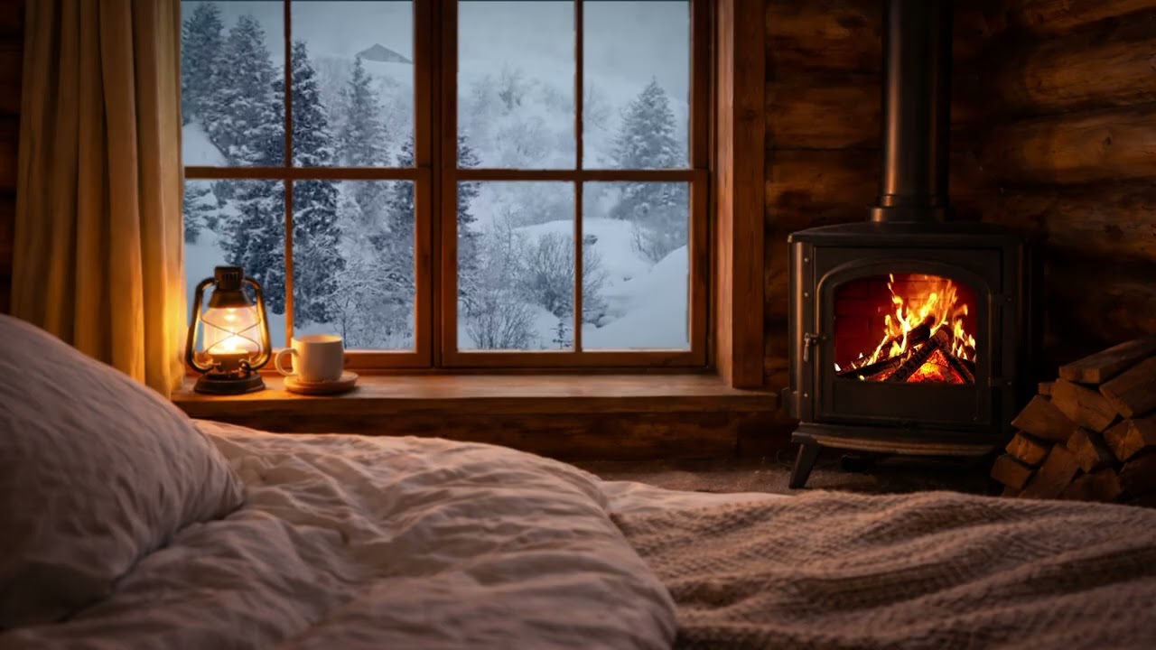 1 Hour Fireplace Sounds 🔥 Cozy Cabin Ambience for Deep Sleep & Relaxation