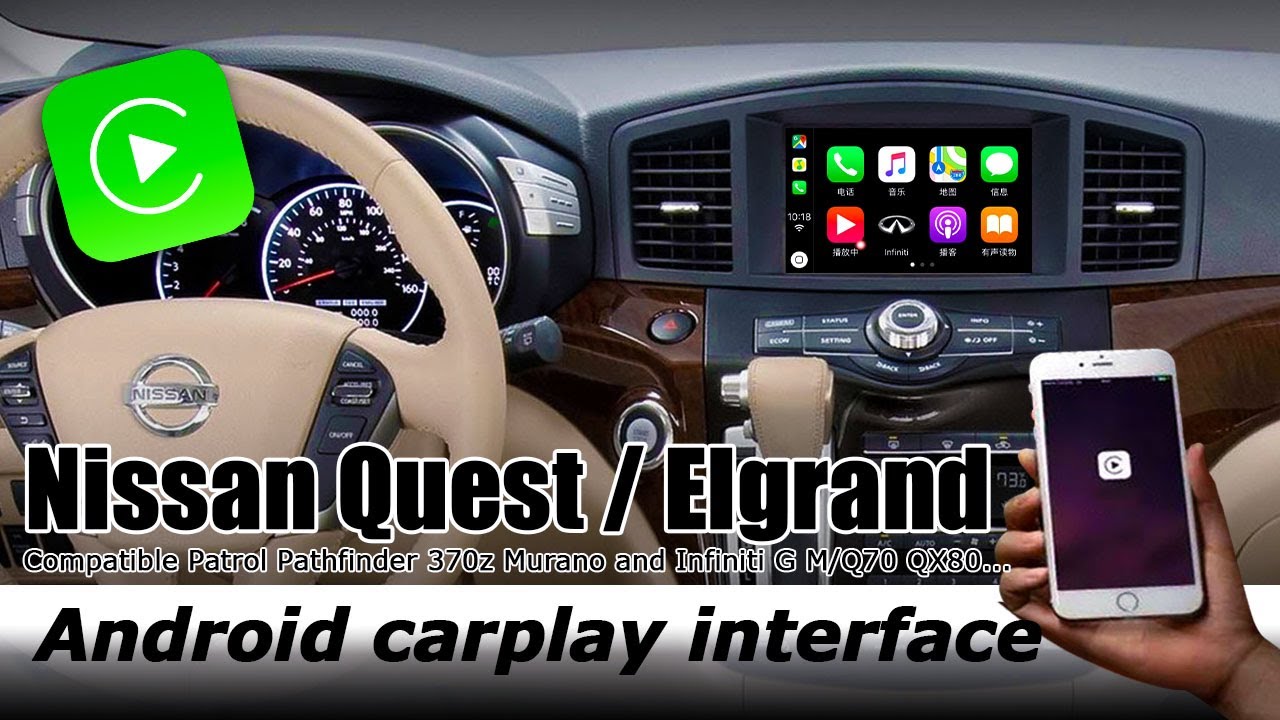 Carplay on Nissan Quest / Elgrand E52 Android video interface and remove trim panel by Lsailt
