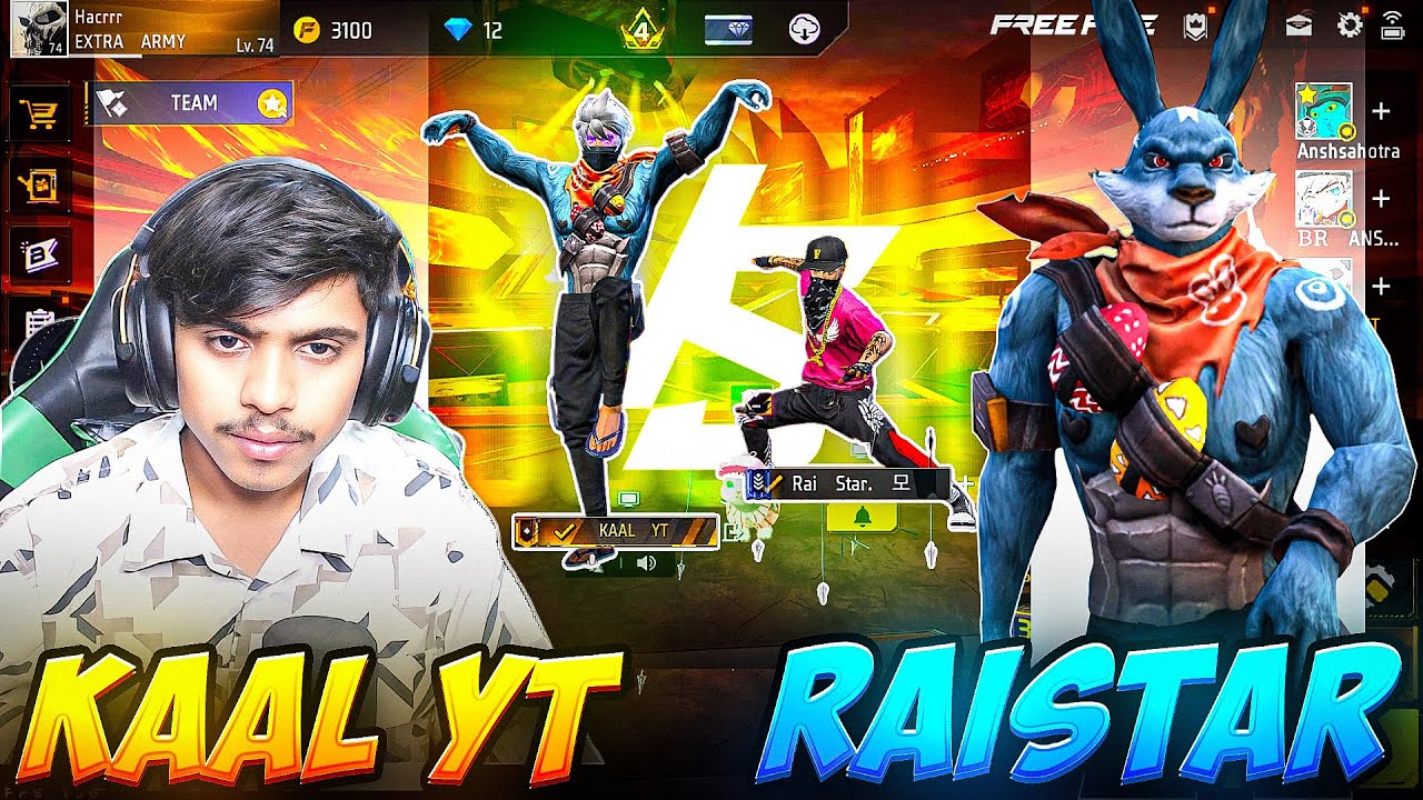 RAISTAR VS KAAL YT || BR RANKED😱 1 VS 4 👿 GARENA FREE FIRE