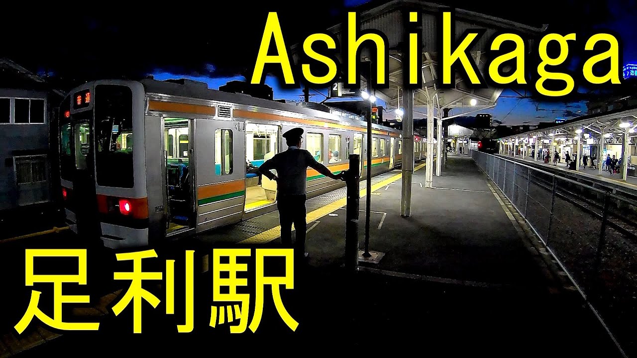 両毛線　足利駅 Ashikaga Station. JR East. Ryomo Line