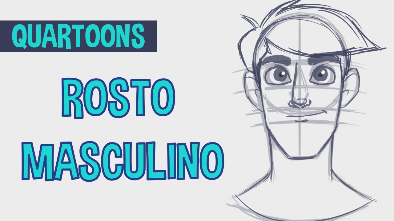 Quartoons 6 - Como esboçar/desenhar rosto masculino estilo cartoon
