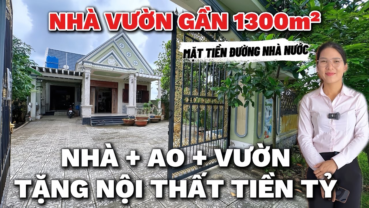 MUA NHÀ VƯỜN VEN BÌNH CHÁNH gần 1300 m2 cây ăn trái + ao + chăn nuôi , mặt tiền đường ĐH20 gần chợ .